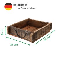 Novaliv Holzkiste Vintage 30 x 25 x 8 cm Alte Ziegelform Holz