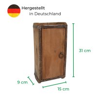 Novaliv Schlüsselkasten Holz 30 x 25 x 8 cm Holzkiste Vintage Alte Ziegelform Holz Groß Allzweckkiste aus recyceltem Altholz Jede Form EIN Unikat