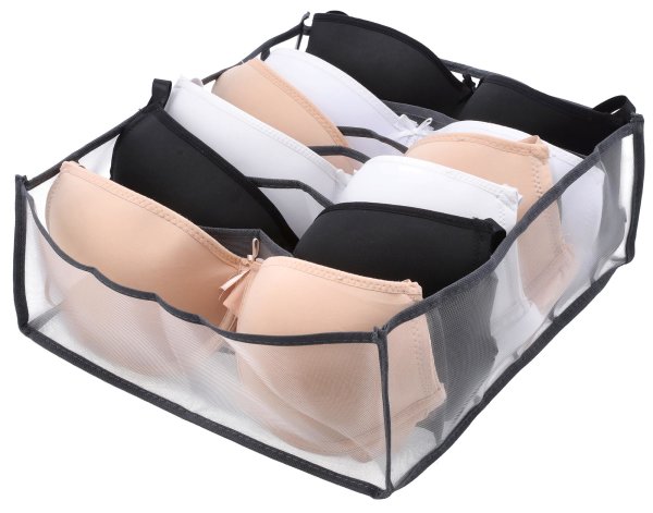 Novaliv BH Organizer Schrank 6 Fächer I 32x12x32 cm I BH Sortierer Schubladen Organizer BH Boxen Aufbewahrung BH Box Schubladen Ordnungssystem BH