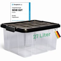 Novaliv Aufbewahrungsbox mit Deckel 27L Anthrazit Nestbar...