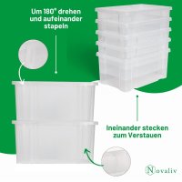 Novaliv Aufbewahrungsbox mit Deckel 27L Anthrazit Nestbar stapelbare Plastikbox mit Clipverschluss Eurobox Kunststoffbox BPA-frei 46,5x36,5x24 cm