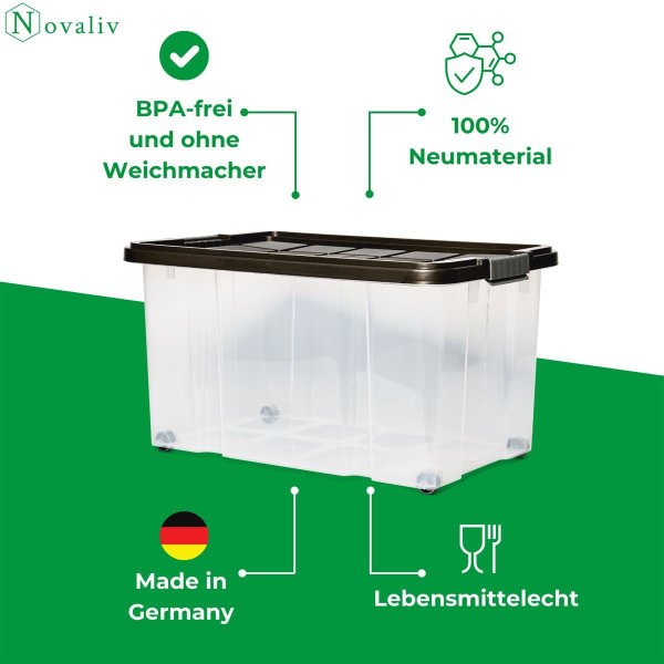 Novaliv Aufbewahrungsbox 55L - Nestbar & stapelbar, BPA-frei - AMP Gm,  19,99 €