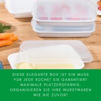 Novaliv Anthrazit Premium Aufschnittbox mit Transparentem Deckel, Frischhaltedosen für Wurst & Käse Maße 25x17x3 cm Kühlschrank Organizer Knäckebrotbox Wohnung must-have Küchen Gadgets