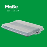 Novaliv Anthrazit Premium Aufschnittbox mit Transparentem Deckel, Frischhaltedosen für Wurst & Käse Maße 25x17x3 cm Kühlschrank Organizer Knäckebrotbox Wohnung must-have Küchen Gadgets
