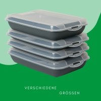 Novaliv Anthrazit Premium Aufschnittbox mit Transparentem Deckel, Frischhaltedosen für Wurst & Käse Maße 25x17x3 cm Kühlschrank Organizer Knäckebrotbox Wohnung must-have Küchen Gadgets