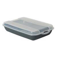 Novaliv Anthrazit Premium Aufschnittbox mit Transparentem...