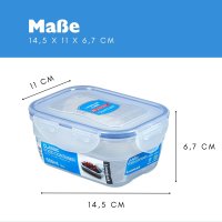 LocknLock Dose HPL311 Vorratsdose - Frischhaltedose 550 ml - Maße (LxBxH): 145 x 110 x 67 mm - Geeignete Dosen zum Einfrieren und Mikrowelle - Lock and Lock Dosen Food Box Meal-Prep-Boxen