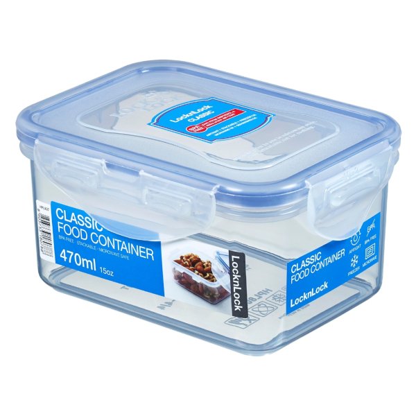 LocknLock Dose HPL807 Vorratsdose - Frischhaltedose 470 ml - Maße (LxBxH): 135 x 102 x 68 mm - Geeignete Dosen zum Einfrieren und Mikrowelle - Lock and Lock Dosen Food Box Meal-Prep-Boxen