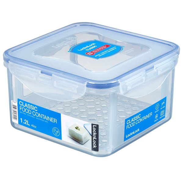 LocknLock Dose HPL822T Frischhaltedose mit Serviereinsatz 1,2 Liter - Maße (LxBxH): 155 x 155 x 87 mm - Geeignete Dosen zum Einfrieren und Mikrowelle - Lock and Lock Dosen Food Box Meal-Prep-Boxen