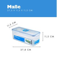 LocknLock Dose HPL844 Vorratsdose mit Ablaufgitter 2 Liter - Maße (LxBxH): 278 x 115 x 103 mm - Geeignete Dosen zum Einfrieren und Mikrowelle - Lock and Lock Dosen Food Box Meal-Prep-Boxen
