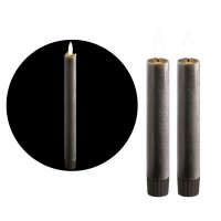 Stabkerzen LED mit Timer GRAU 2er indoor mit Timer...