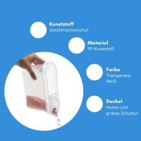 Novaliv Schüttdosen 2er SET Vorratsdose zum Streuen 2,4 Liter - Maße (LxBxH): 22 x 21 x 8,5 cm - Dose mit Deckel 2l für Müsli Mehl Zucker Dosen Küchen Organizer Food Box Meal-Prep-Boxen