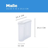 Novaliv Schüttdosen 4er SET 1x Salzstreuer plus 3x Vorratsdosen zum Streuen 4l + 2,4l + 1,3l Dose mit Deckel für Müsli Mehl Zucker Dosen Küchen Organizer Food Box Meal-Prep-Boxen Aufbewahrungsdose