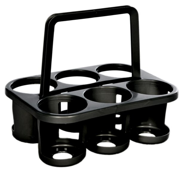 Novaliv Flaschenträger 6 Flaschen - Stabiler Halt - Getränkekorb Kunststoff, Stapelbar, 32x23x28cm Anthrazit - Ideal für Küche & Keller - Getränkekorb Bierträger Getränketräger Flaschenbox
