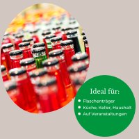 Novaliv Flaschenträger 6 Flaschen - Stabiler Halt - Getränkekorb Kunststoff, Stapelbar, 32x23x28cm Anthrazit - Ideal für Küche & Keller - Getränkekorb Bierträger Getränketräger Flaschenbox