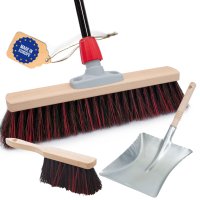 Novaliv Straßenbesen mit Stiel 40 cm Arenga-Elaston...