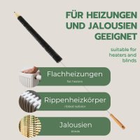 Novaliv Heizkörperbürste Rippenheizkörper Heizungsbürste Heizkörper Reinigungsbürste 115x45x3,5cm IDEAL als Heizung Reinigungsbürste Rippen oder Heizkörper-Staubwedel dustoff Heizungs Bürste