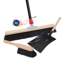 Novaliv Saalbesen Besen mit Stiel 50 cm Borsten...
