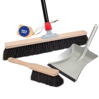 Novaliv Saalbesen 50 cm mit Stiel Borsten Rosshaarbesen...