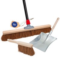 Novaliv Besen 60 cm mit Stiel Kokosbesen Haarmischung...