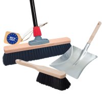 Novaliv Besen 40 cm mit Stiel Saalbesen Kunstborsten...