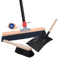 Novaliv Saalbesen Besen mit Stiel 50 cm Borsten...