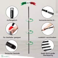 Novaliv Großer Besen Saalbesen 60 cm mit Stiel Borsten Kunstborsten inkl. Kehrgarnitur verzinkt mit Gummilippe bestehend aus Kehrblech und Handfeger besen fein Werkstattbesen Industriebesen mit Stiel