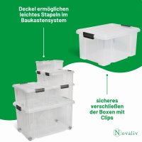 Novaliv 1x Ersatzdeckel für Novaliv 27 Liter mit Clipverschluss 46,5x36,5 cm Transparent