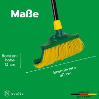 Novaliv Premium Krallenbesen mit Stiel 30cm inkl. Jumbo Kehrgarnitur, Spezialbesen gebogenen Borsten - Ideal als Gartenbesen, Kratzbesen, Kunstrasen Besen, Optimal für Camping, Straßenbesen Kehrbesen