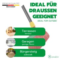 Novaliv Krallenbesen mit Stiel 30cm inkl. Jumbo Kehrgarnitur, Spezialbesen gebogenen Borsten Borsten Rot Gelb -Ideal als Gartenbesen, Kratzbesen, Kunstrasen Besen, Optimal für Camping
