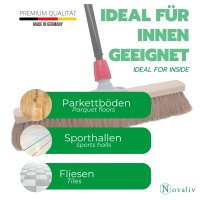 Novaliv Besen 50 cm mit Teleskopstiel Kokosbesen Haarmischung inkl. Kehrgarnitur verzinkt bestehend aus Kehrblech und Handfeger Besen Naturborsten Werkstattbesen Hallenbesen Hausbesen mit Stiel