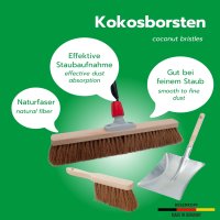 Novaliv Besen 50 cm mit Teleskopstiel Kokosbesen Haarmischung inkl. Kehrgarnitur verzinkt bestehend aus Kehrblech und Handfeger Besen Naturborsten Werkstattbesen Hallenbesen Hausbesen mit Stiel