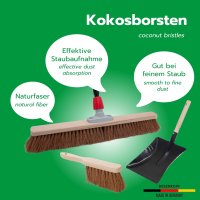 Novaliv Besen 60 cm mit Teleskopstiel Kokosbesen Haarmischung inkl. Kehrgarnitur verzinkt bestehend aus Kehrblech und Handfeger Besen Naturborsten Werkstattbesen Hallenbesen Hausbesen mit Stiel