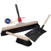 Novaliv Saalbesen Besen mit Stiel 50 cm Borsten...