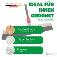 Novaliv Großer Besen 60 cm mit Teleskopstiel Kunstborsten Saalbesen inkl. Kehrgarnitur verzinkt bestehend aus Kehrblech und Handfeger besen fein Werkstattbesen Hallenbesen Hausbesen mit Stiel