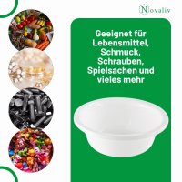 Novaliv Spülschüssel Rund 3,3L, D28 cm, Weiß, BPA-frei & Spülmaschinenfest – Ideal für Küche und Camping, Rundschüssel, Runde Plastikschüssel, Waschschüssel, Kunststoffschüssel, Plastic bowl