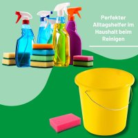 Novaliv Eimer 5L Gelb mit Maßeinteilung - Putzeimer 5 Liter ⌀ 22,5 cm Praktischer Allrounder mit Skala für Haushalt & Garten ideal als Haushaltseimer, Wassereimer, Wischeimer, Bucket