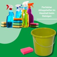 Novaliv Eimer 5L Grün mit Maßeinteilung - Putzeimer 5 Liter ⌀ 22,5 cm Praktischer Allrounder mit Skala für Haushalt & Garten ideal als Haushaltseimer, Wassereimer, Wischeimer, Bucket
