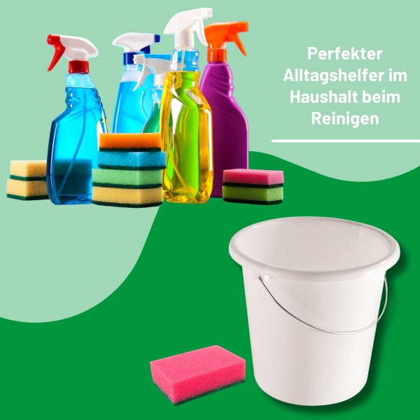 5 Stück Putzeimer 10 Liter Grün Mit Maßeinteilung – BPA-frei, Stabiler Metallgriff