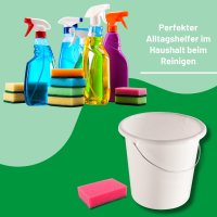 Novaliv Eimer 10L Weiß mit Maßeinteilung - Putzeimer 10 Liter ⌀ 28,5 cm Praktischer Allrounder mit Skala für Haushalt & Garten ideal als Haushaltseimer, Wassereimer, Wischeimer, Bucket