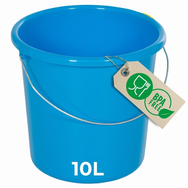 Novaliv Eimer 10L Blau mit Maßeinteilung - Putzeimer 10 Liter ⌀ 28,5 cm Praktischer Allrounder mit Skala für Haushalt & Garten ideal als Haushaltseimer, Wassereimer, Wischeimer, Bucket