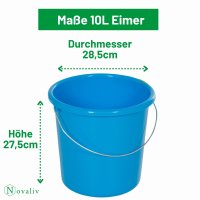 Novaliv Eimer 10L Blau mit Maßeinteilung -...