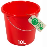 Novaliv Eimer 10L Rot mit Maßeinteilung - Putzeimer...