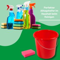 Novaliv Eimer 10L Rot mit Maßeinteilung - Putzeimer 10 Liter ⌀ 28,5 cm Praktischer Allrounder mit Skala für Haushalt & Garten ideal als Haushaltseimer, Wassereimer, Wischeimer, Bucket