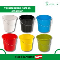 Novaliv Eimer 10L Rot mit Maßeinteilung - Putzeimer 10 Liter ⌀ 28,5 cm Praktischer Allrounder mit Skala für Haushalt & Garten ideal als Haushaltseimer, Wassereimer, Wischeimer, Bucket