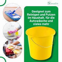 Novaliv Eimer 10L Gelb mit Maßeinteilung - Putzeimer 10 Liter ⌀ 28,5 cm Praktischer Allrounder mit Skala für Haushalt & Garten ideal als Haushaltseimer, Wassereimer, Wischeimer, Bucket
