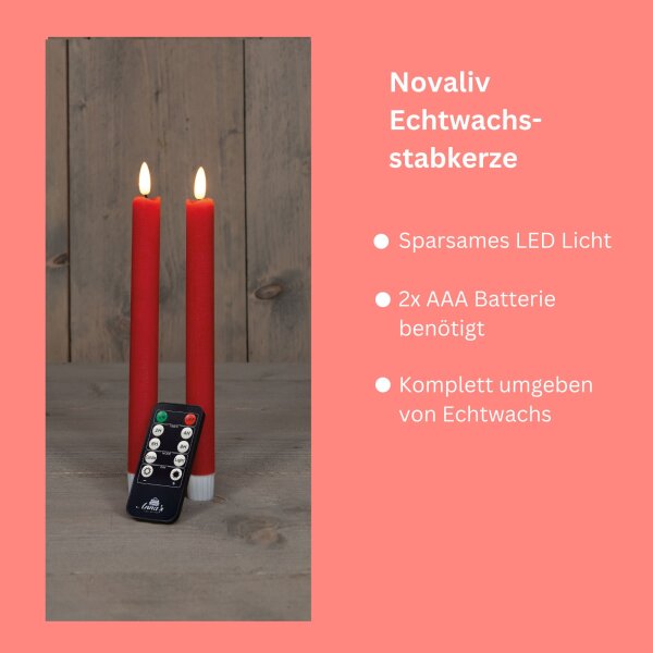 Sparset LED Stabkerzen Timer Echtwachs 4er-Set 6h - AMP GmbH