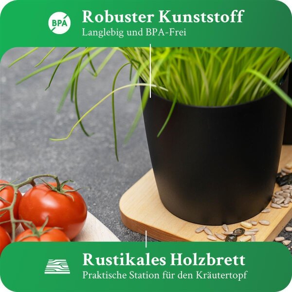 Mini-Kräutertopf 1 Liter Aus Keramik – Braun-geflammt, Mit Unterschale, Für Fensterbank