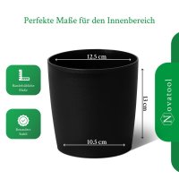 Novaliv Stilvolle Kräutertopf aus Kunststoff Schwarz für jede Fensterbank, Für frische Küchenkräuter, Kräutergarten für die küche, Kräuterbeet indoor, Zimmerpflanzen, Pflanzentopf, Pflanzschale