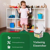 Novaliv Waschmittelbox mit Deckel 4 Liter Transparent und Dosierlöffel 23,5 x 18 x 18,5 cm Box Waschpulver Aufbewahrungsbox mit Henkel Waschmittel Aufbewahrung Waschmittelbehälter Waschpulverbehälter